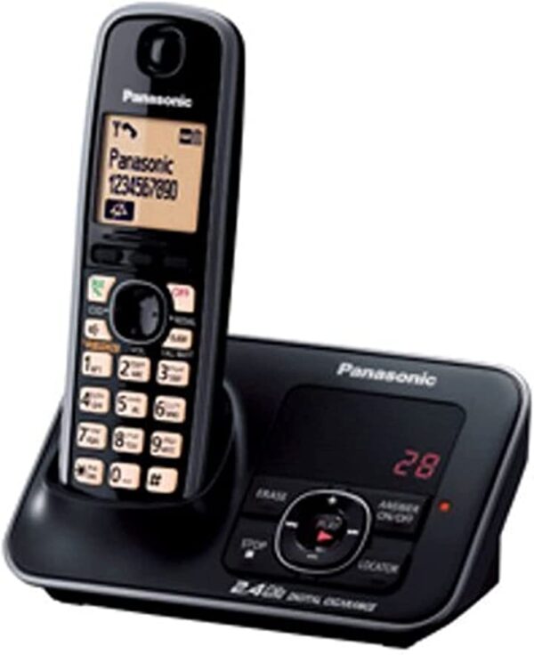 هاتف باناسونيك اللاسلكي - اسود [KX-TG3721] احصل على هاتف باناسونيك اللاسلكي الأنيق والمتطور باللون الأسود . اطلبه الآن واستمتع بأداء عالي الجودة واتصالات مثالية.