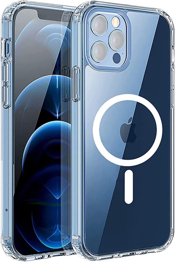 جراب MAHFADHA شفاف مغناطيسي، متوافق مع iPhone 13، مغناطيس مدمج، غطاء هاتف شفاف كريستالي (متوافق مع جميع ملحقات MagSafe ) (iPhone 11 Pro 5.8) احمي هاتفك بأناقة مع جراب MAHFADHA الشفاف المغناطيسي المتوافق مع iPhone 13 وجميع ملحقات MagSafe. غطاء هاتف شفاف كريستالي بمغناطيس مدمج يحمي هاتفك بشكل كامل.