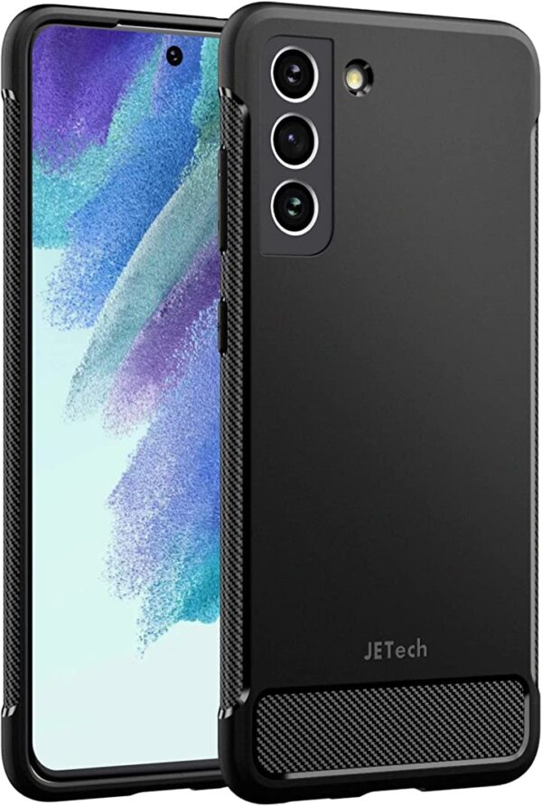 جراب JETech رفيع مناسب لهاتف Samsung Galaxy S21 FE 5G 6.4 بوصة، غطاء هاتف رفيع ممتص للصدمات وتصميم من ألياف الكربون (أسود) احمِ هاتفك Samsung Galaxy S21 FE 5G 6.4 بوصة بجراب JETech الرفيع والممتص للصدمات والمُصنَّع من ألياف الكربون الأسود، شحن مجاني للطلب الآن!