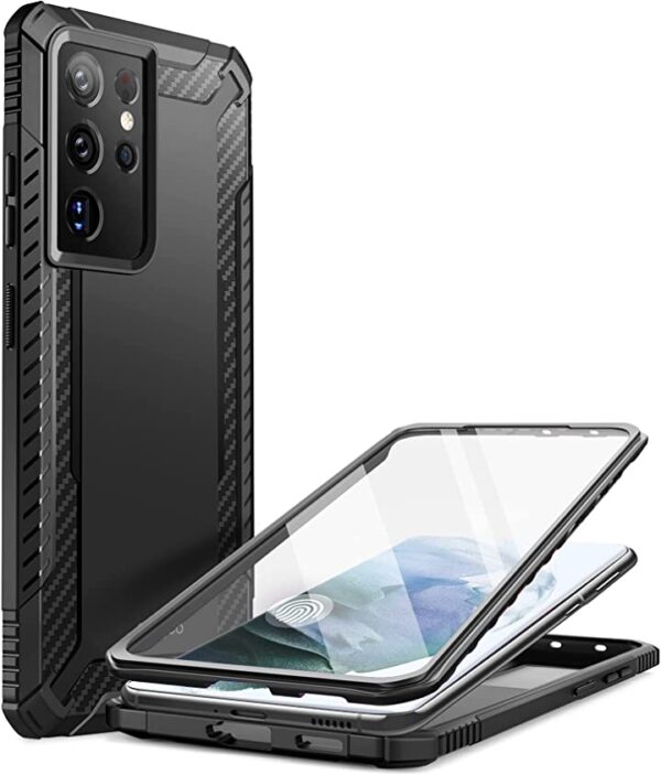 جراب Clayco Xenon Series لهاتف Samsung Galaxy S21 Ultra 5G، [واقي شاشة مدمج] غطاء متين لكامل الجسم متوافق مع قارئ بصمات الأصابع، إصدار 6 بوصات 2021 (أسود) حماية متكاملة لهاتفك Samsung Galaxy S21 Ultra 5G مع جراب Clayco Xenon Series. غطاء متين بواقي شاشة مدمج ومتوافق مع قارئ البصمات، إصدار 6 بوصات 2021. احصل عليه الآن باللون الأسود.